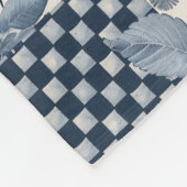 Navyblaue Creme-Quilt-Patchwork-Gingham-Patchwork Fleecedecke (Ecke)