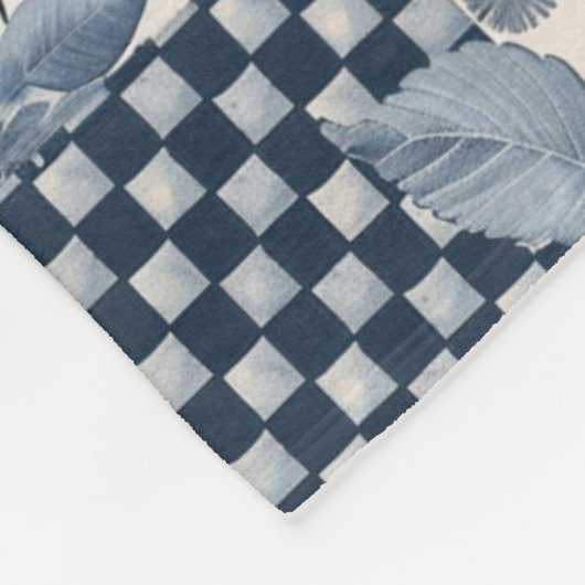 Navyblaue Creme-Quilt-Patchwork-Gingham-Patchwork Fleecedecke (Ecke)