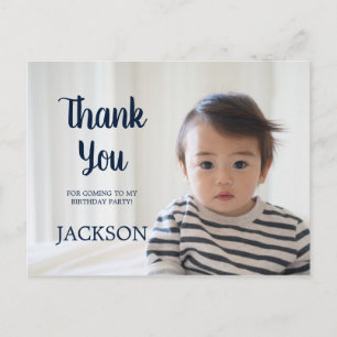 Navyblaue Danke-Karte zum Kindergeburtstag Postkarte
