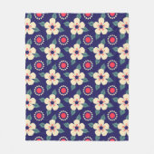 Navyblaue Decke mit cremefarbenen Blumen (Vorderseite)