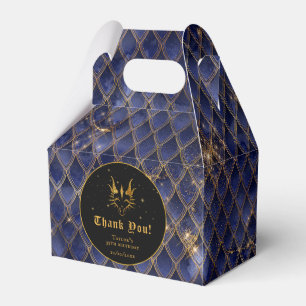 Navyblaue Drachenschuppen Gold Geburtstag Dankesch Geschenkschachtel