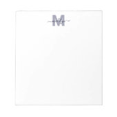 Navyblaue einfache Monogramm Notizblock (Vorderseite)
