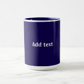 Navyblaue Einzelfarbe, weißer Text, Tasse (Zentrum)
