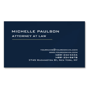 Navyblaue elegante schlichte moderne Berufsbekleid Magnetische Visitenkarte