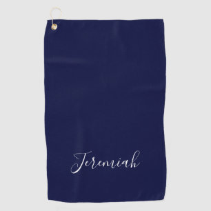 Navyblaue Farbe schlichte moderne eigene Namens-Ka Golfhandtuch