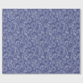Navyblaue florale nahtlose Muster Geschenkpapier (Flach)