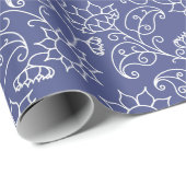 Navyblaue florale nahtlose Muster Geschenkpapier (Rolleneckpunkt)
