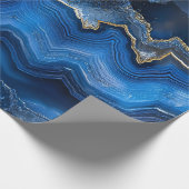 Navyblaue Geode Scheibe mit Goldadern Geschenkpapier (Ecke)