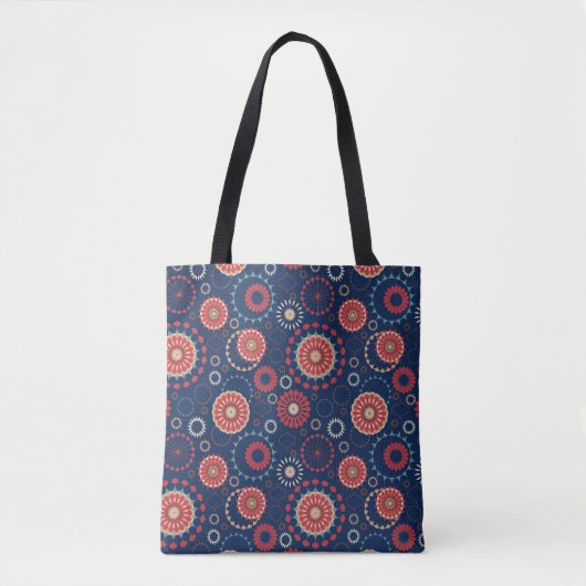 Navyblaue geometrische Muster-Tasche Tasche (Vorderseite)