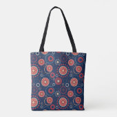 Navyblaue geometrische Muster-Tasche Tasche (Rückseite)