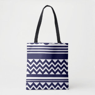 Navyblaue geometrische Muster-Tasche Tasche