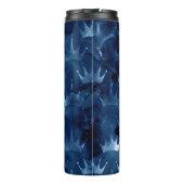 Navyblaue Glitzer-Meerjungfrau-Kronen-Muster Thermosbecher (Rückseite)