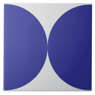 Navyblaue Halbkreis-Geometrie im Stil der Mitte de Fliese