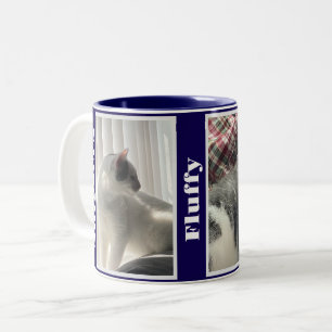 Navyblaue Haustierfotos und Namen Zweifarbige Tasse