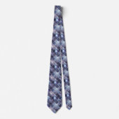 Navyblaue himmlische Diamantgitter-Stern Krawatte (Vorderseite)