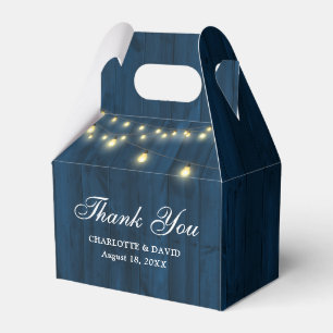 Navyblaue Holzstring-Lichter für Hochzeit Geschenkschachtel
