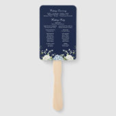 Navyblaue Hortensien-Hochzeitsprogramm Fächer (Rückseite)