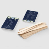 Navyblaue Hortensien-Hochzeitsprogramm Fächer (Non-assembled)