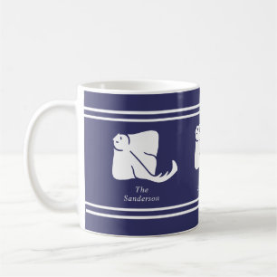 Navyblaue Küsten-Nautik-Stachelrochen-Manta-Rochen Kaffeetasse