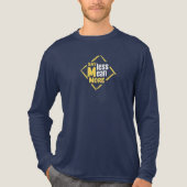 Navyblaue Langarm-T-Shirts   Tri-Blend Shirt (Vorderseite)