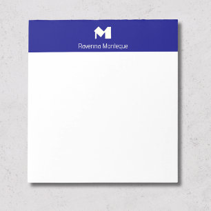 Navyblaue Luxus-Personalisierte Namensmonogramm Notizblock