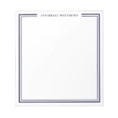 Navyblaue minimalistische Monogramm Notizblock (Vorderseite)