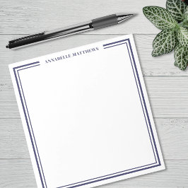 Navyblaue Minimalistische Monogramm Notizblock