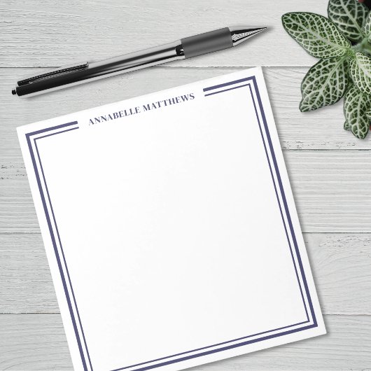 Navyblaue minimalistische Monogramm Notizblock