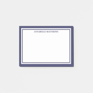 Navyblaue Minimalistische Monogramm Post-it Klebezettel