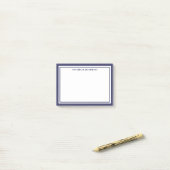 Navyblaue Minimalistische Monogramm Post-it Klebezettel (Auf Schreibtisch)
