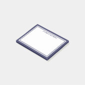 Navyblaue Minimalistische Monogramm Post-it Klebezettel (angewinkelt)