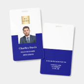 Navyblaue Mitarbeiter-Foto-ID Unternehmenssicherhe Ausweis (Vorder- & Rückseite)