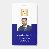 Navyblaue Mitarbeiter-Foto-ID Unternehmenssicherhe Ausweis (Vorderseite)