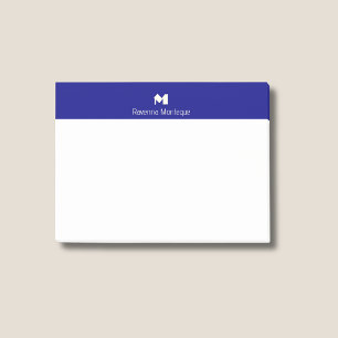 Navyblaue moderne personalisierte Namensinitialen Post-it Klebezettel