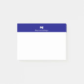 Navyblaue moderne personalisierte Namensinitialen Post-it Klebezettel (Vorderseite)