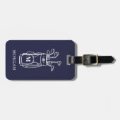 Navyblaue Monogramm-Golftasche Gepäckanhänger (Vorderseite horizontal)