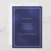 Navyblaue Monogramm-Kranz-Hochzeit Save The Date (Rückseite)