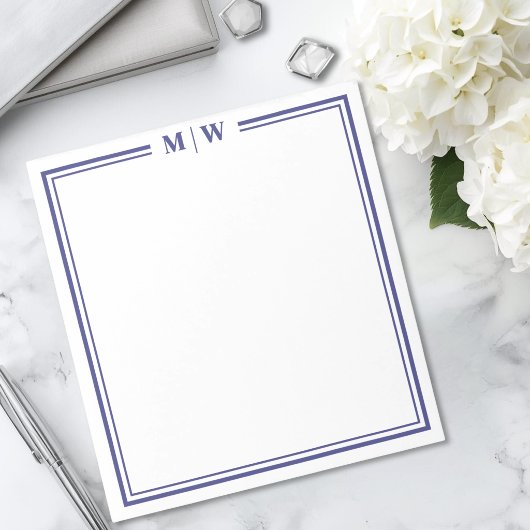 Navyblaue Monogramm Notizblock
