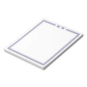 Navyblaue Monogramm Notizblock (Rotiert)