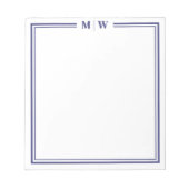 Navyblaue Monogramm Notizblock (Vorderseite)
