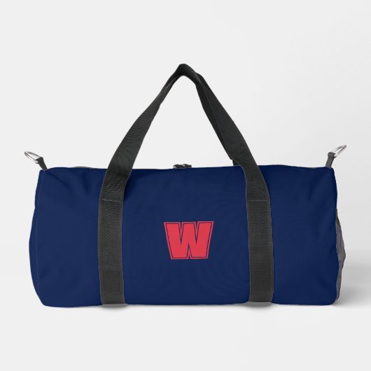 Navyblaue Monogrammanfangsbuchstabe Duffle Bag (Vorderseite)
