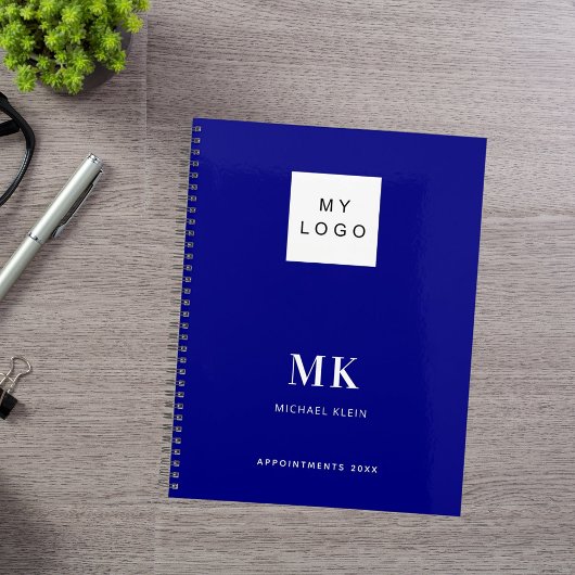 Navyblaue Monogrammanfangsbuchstaben Geschäft 2027 Planer