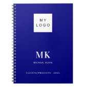 Navyblaue Monogrammanfangsbuchstaben Geschäft Notizblock (Vorderseite)