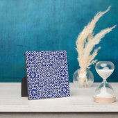 Navyblaue Mosaik-Geometrie Fotoplatte (InSitu)