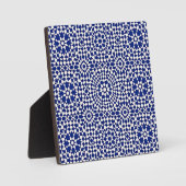 Navyblaue Mosaik-Geometrie Fotoplatte (Vorderseite)