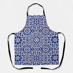 Navyblaue Mosaik-Geometrie Schürze