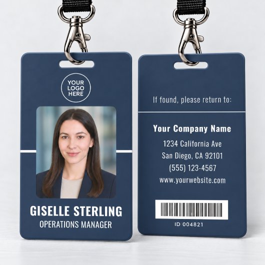 Navyblaue personalisierte Mitarbeiter-Barcode-ID-K Ausweis