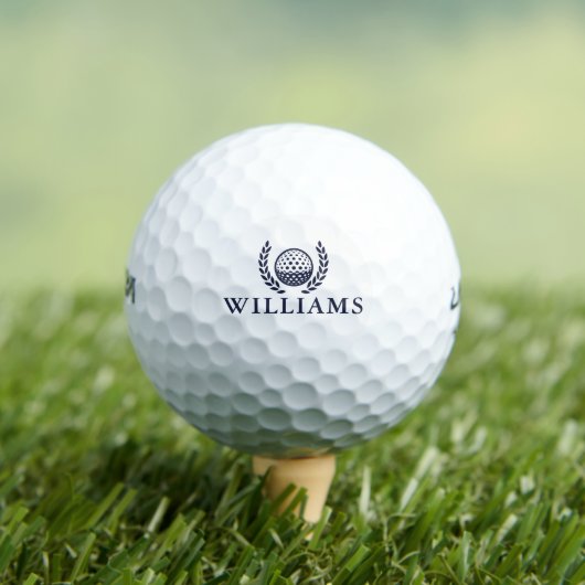 Navyblaue personalisierte Namens-Monogramm-Kranz Golfball (Insitu T-Shirt)