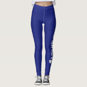 Navyblaue personalisierte Schmetterlingsname Leggings (Vorderseite)