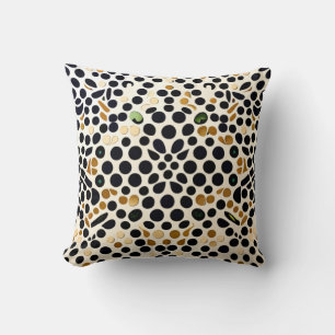Navyblaue Polka Dots: Gold- und Smaragdakzente Kissen